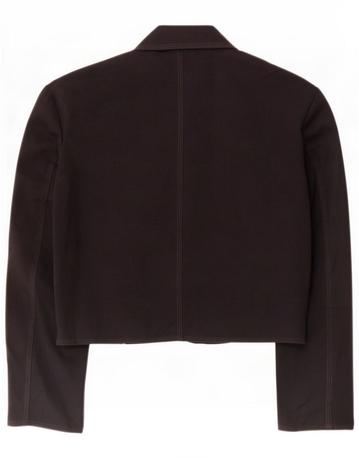 Stefanel Womens 3/4-ærmet Bolero-jakke UK 14 Large Black Polyester