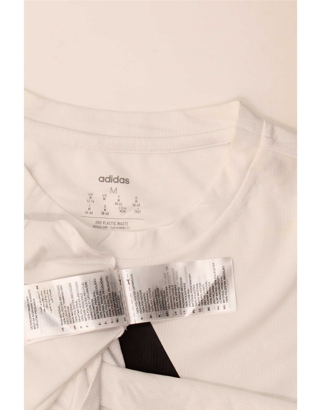 Adidas Grafisk T-shirt top til kvinder DK 12/14 Medium White Polyester