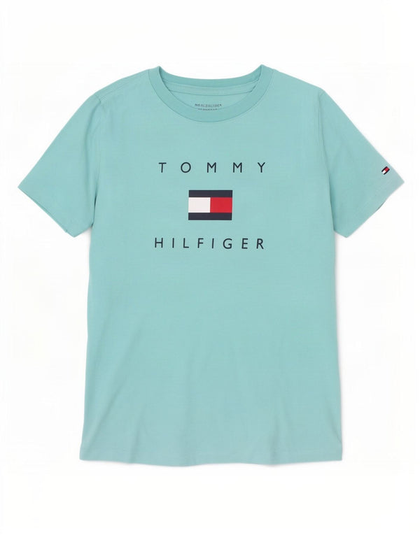 Tommy Hilfiger drenge grafisk t-shirt top 8-9 år medium blå bomuld