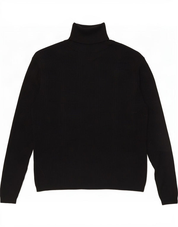Marks & Spencer Womens Roll Neck Jumper Sweater UK 12 Medium Black Viscose