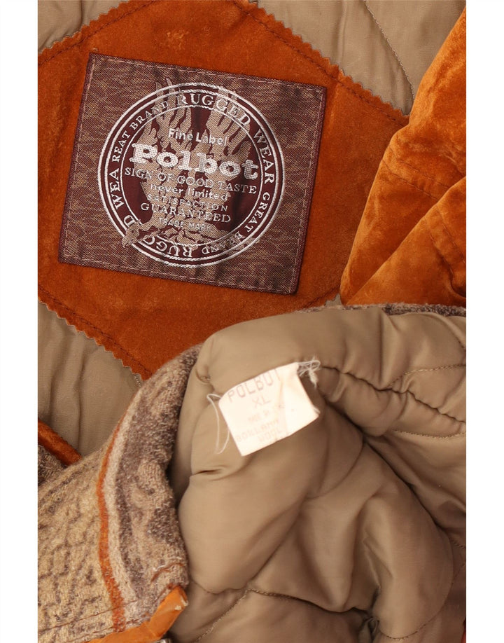 Polbot Herre Bomber Jacket UK 42 XL Beige Geometrisk Uld