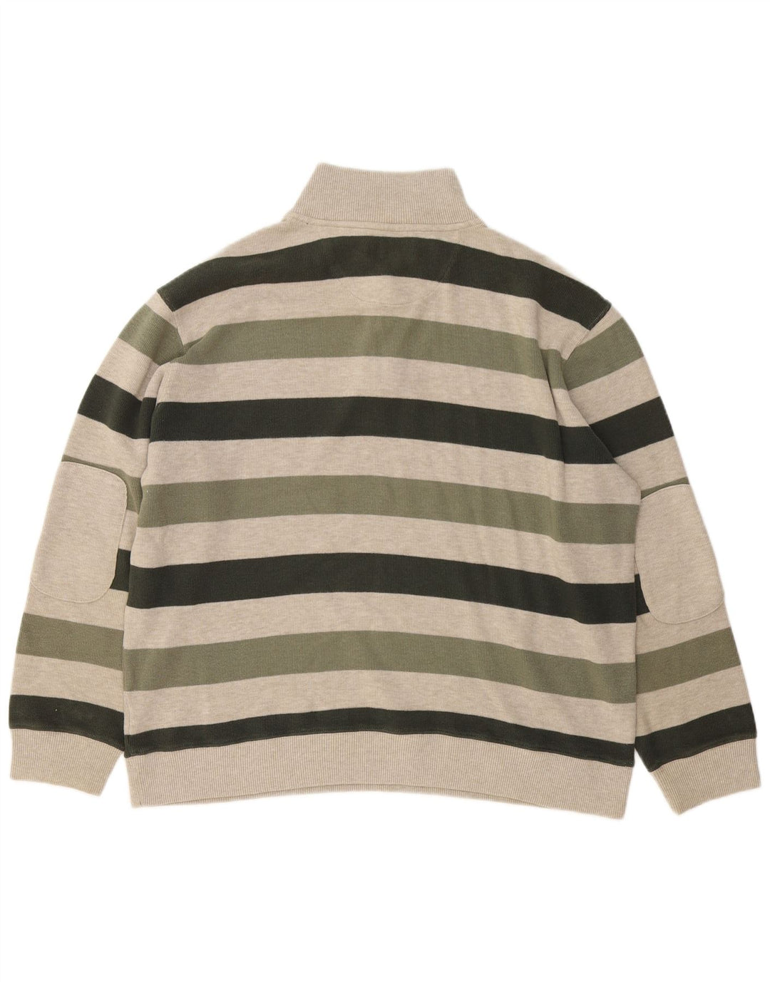 Marks & Spencer Herre Blue Harbor Zip Neck Jumper Sweater Stor Khaki