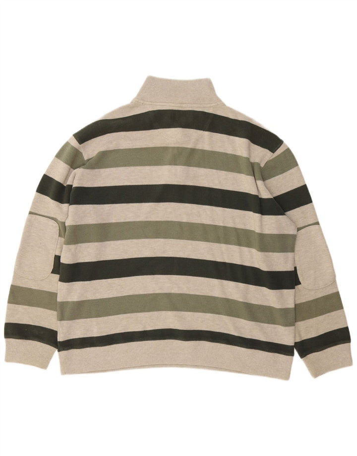 Marks & Spencer Herre Blue Harbor Zip Neck Jumper Sweater Stor Khaki