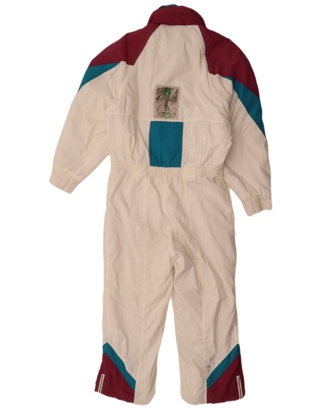 Silvy Dame Hætte Loose Fit Ski Jumpsuit IT 44 Medium White Colourblock