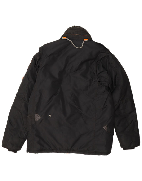 Tonino Lamborghini Herre hættepolstret jakke UK 36 Small Black