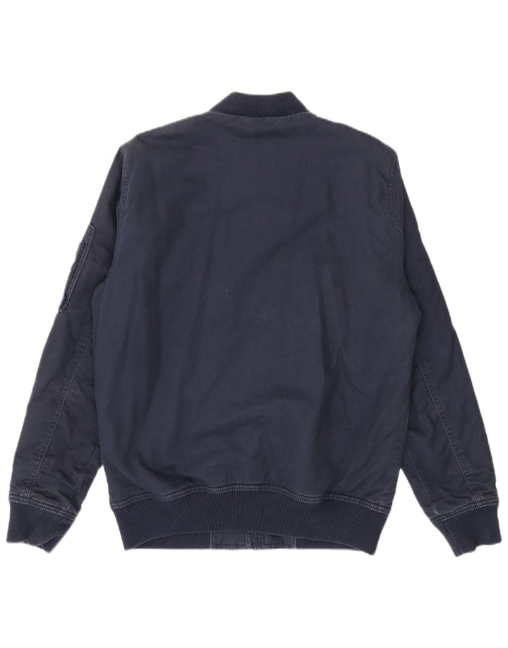Hollister Herre Bomber Jacket UK 38 Medium Navy Blue Bomuld