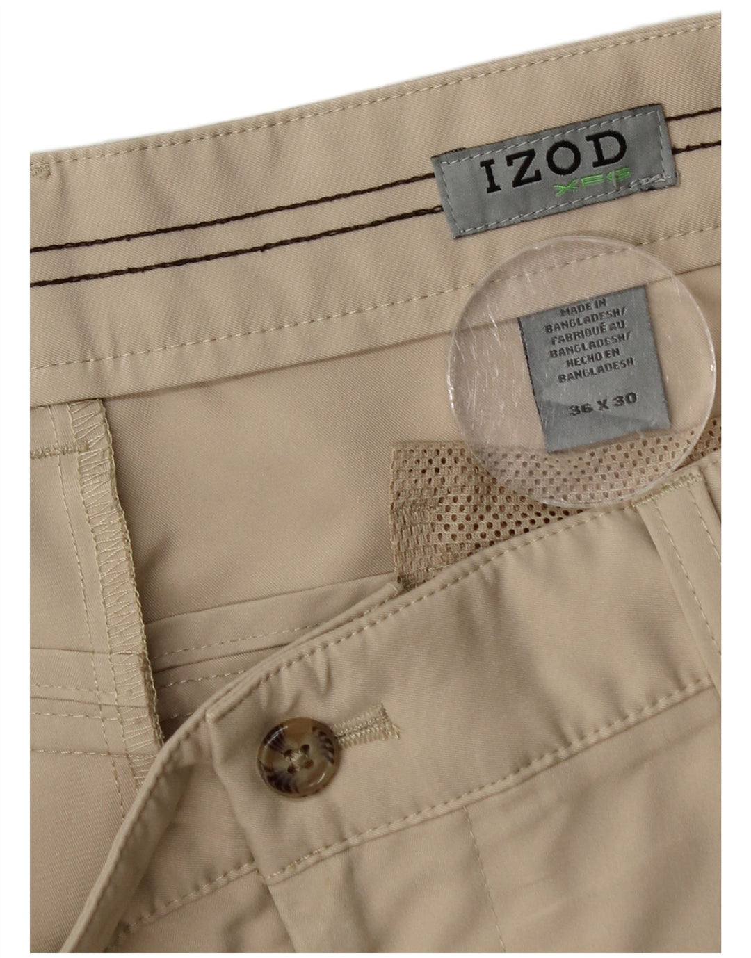 Izod Lige Chinobukser til mænd W36 L28 Beige Polyester