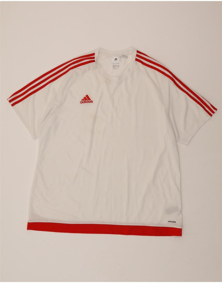 Adidas Herre Climalite T-Shirt Top 2XL Hvid Polyester