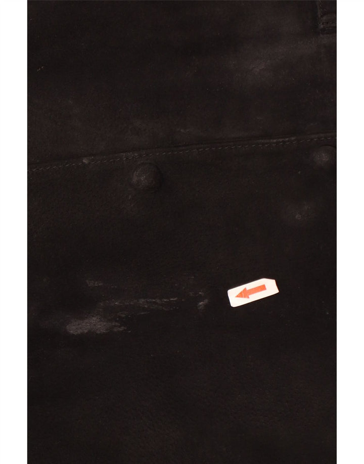 Joy Womens Crop Ruskindsjakke EU 40 Medium Sort Læder