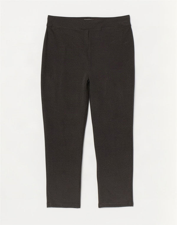 Marks & Spencer Dame Cropped Trousers UK 18 XL W38 L24 Grå Houndstooth