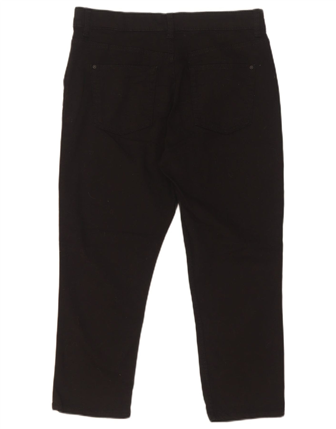 Marks & Spencer Womens Cropped Trousers UK 12 Medium W30 L22 Black