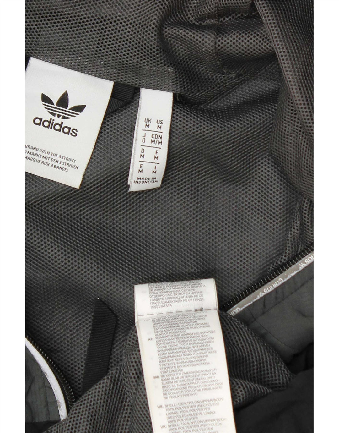 Adidas Regnjakke med hætte til mænd UK 38 Medium Grey Colourblock Nylon
