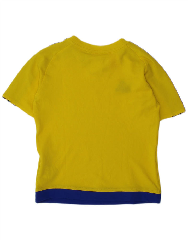 ADIDAS Boys Climalite T-Shirt Top 7-8 Years Yellow Polyester