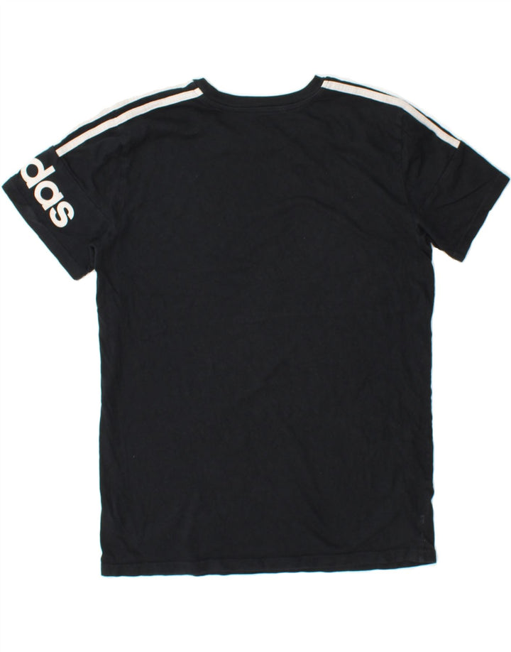 ADIDAS Mens Graphic T-Shirt Top Small Black Vintage Adidas and Second-Hand Adidas from Messina Hembry 