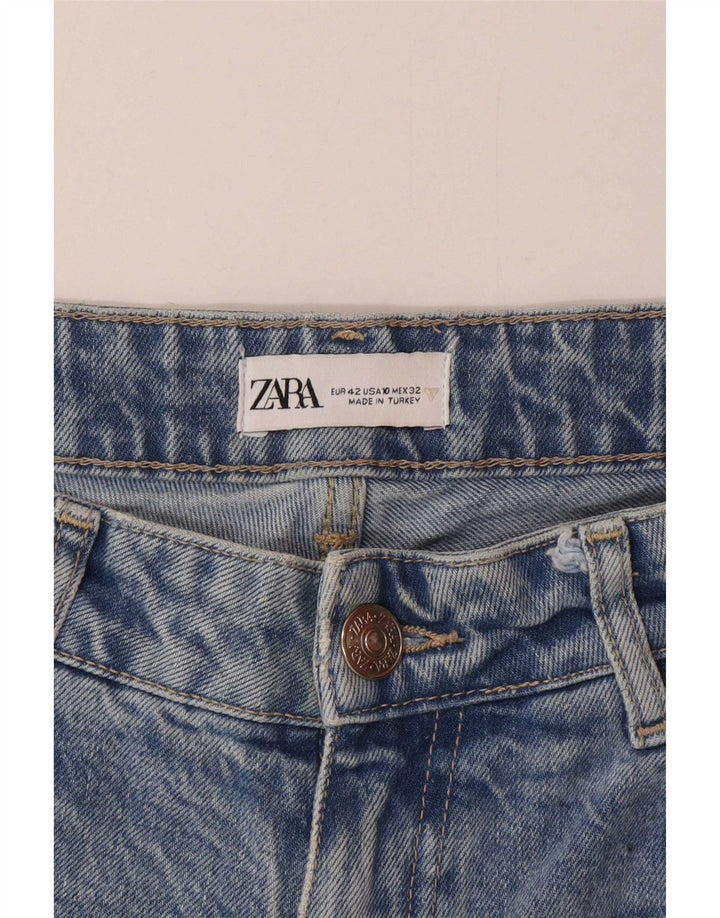 Zara Dame Distressed Tapered Jeans EU 42 Large W32 L30 Blue