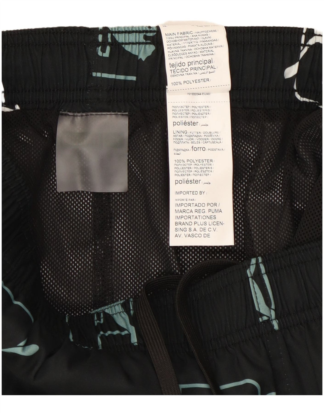 Puma Herre grafiske sportsshorts Small Black Polyester Sports