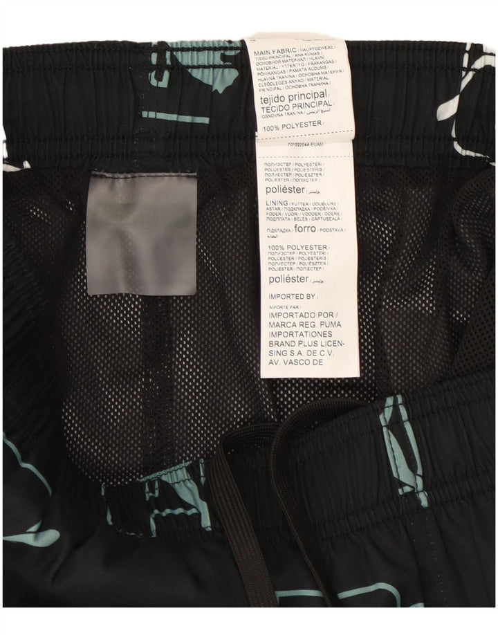 Puma Herre grafiske sportsshorts Small Black Polyester Sports