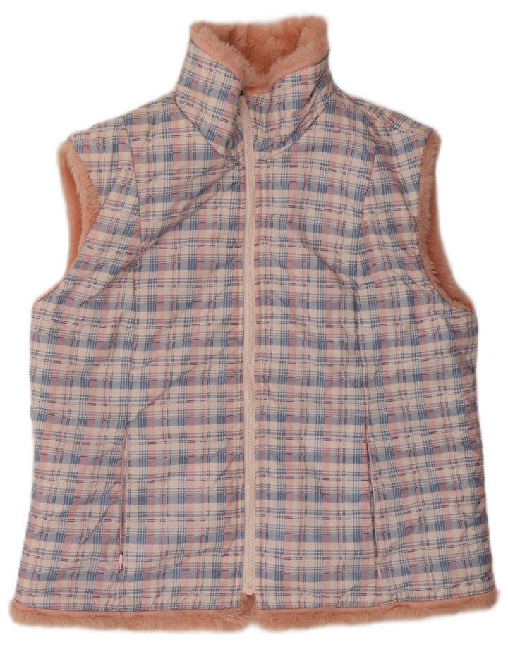 Colmar Womens Faux Fur Reversible Gilet IT 46 Large Pink Polyamide