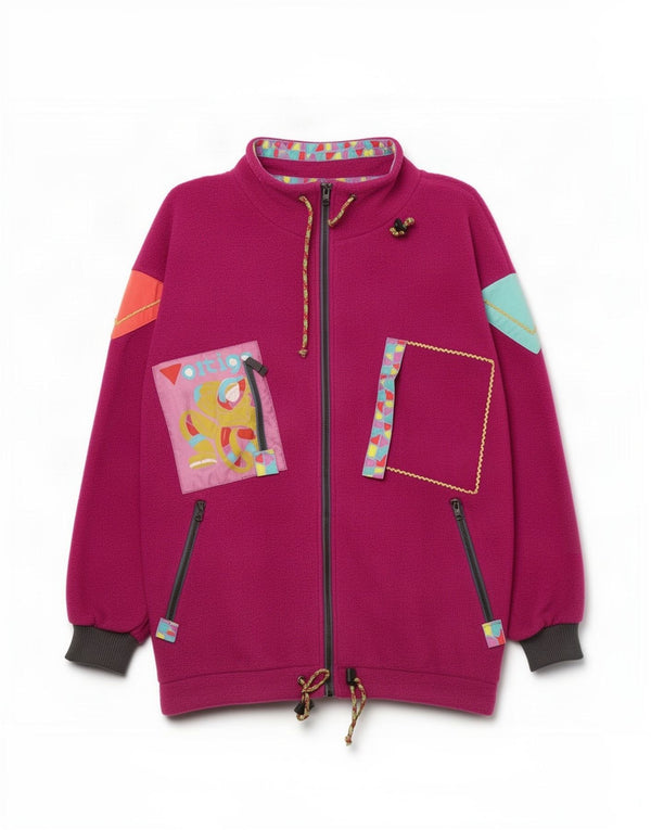 Malden Herre Voltige Graphic Fleecejakke UK 42 XL Maroon Colourblock