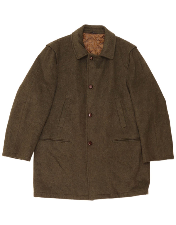 Vintage overfrakke til mænd UK 42 XL Khaki Wool