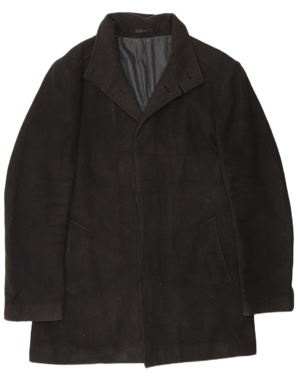 Marks & Spencer Herre Standard Overfrakke UK 36 Small Black Polyester