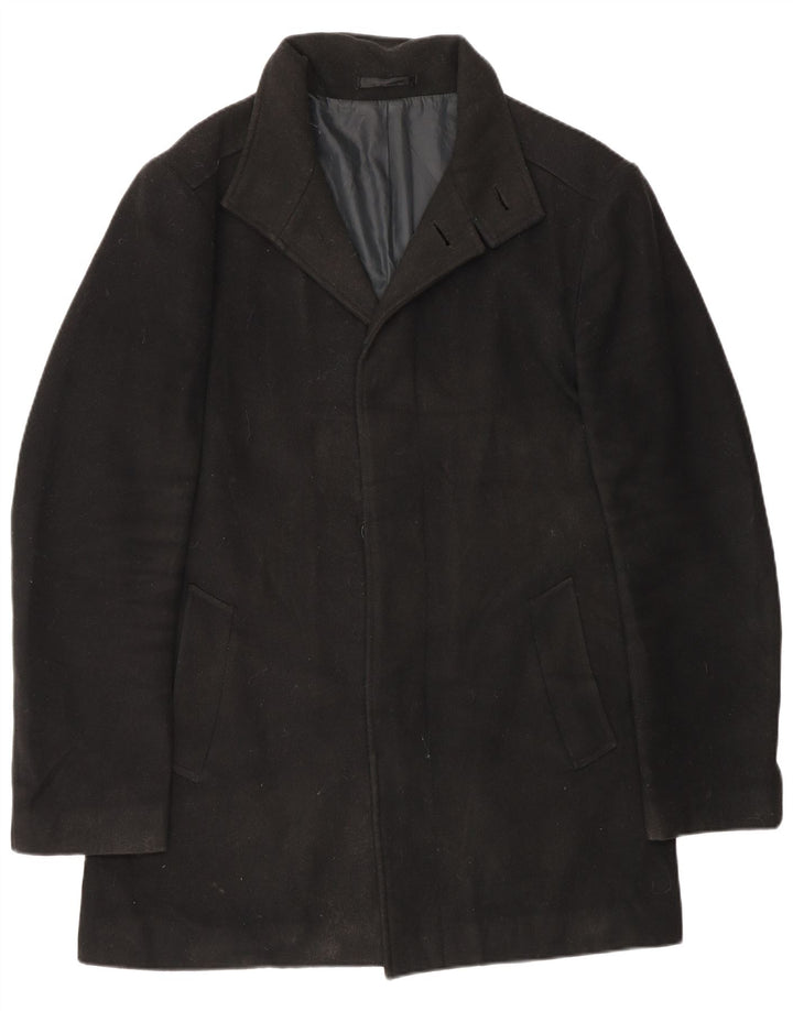 Marks & Spencer Herre Standard Overfrakke UK 36 Small Black Polyester