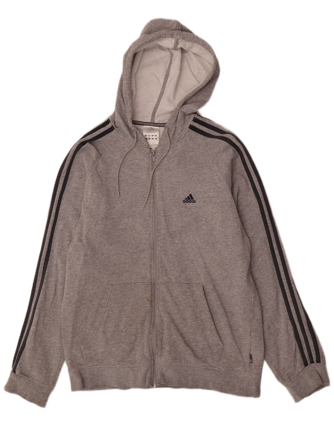 ADIDAS Hættetrøje med lynlås til mænd Medium Grey Flecked Bomuld