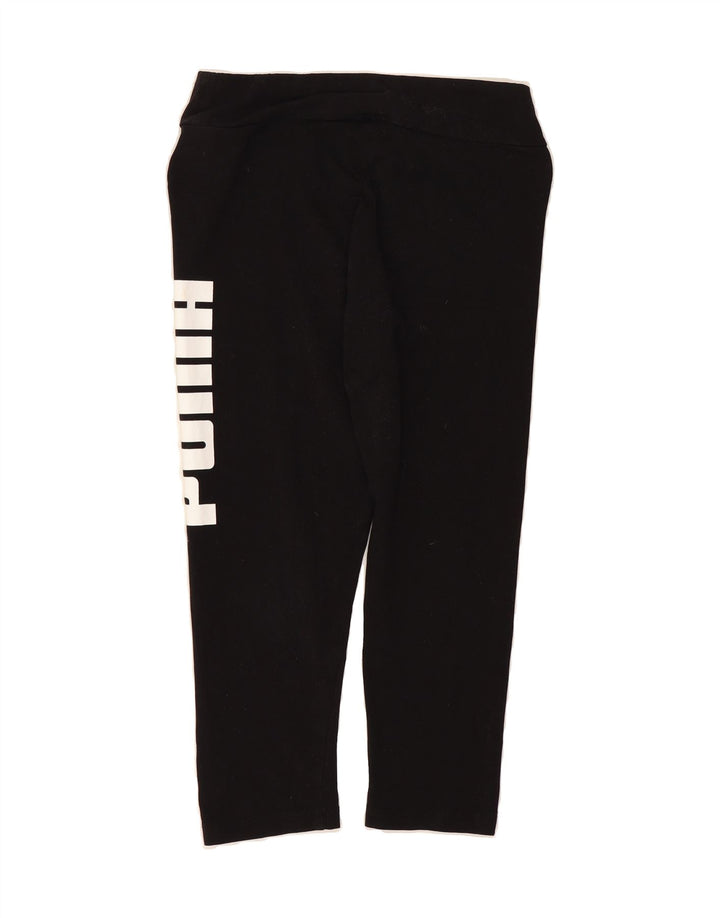 PUMA Girls Graphic Leggings 12-13 Years Medium Black Cotton Vintage Puma and Second-Hand Puma from Messina Hembry 
