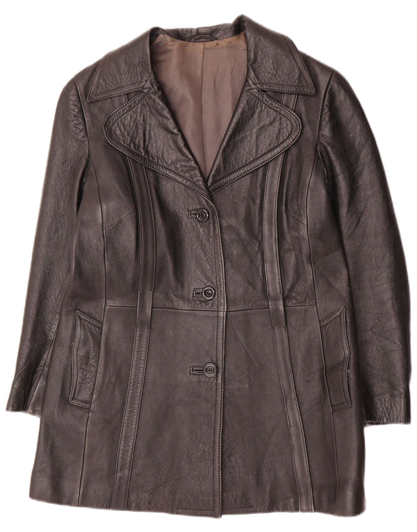 Vintage læderjakke til kvinder UK 14 Medium Sort