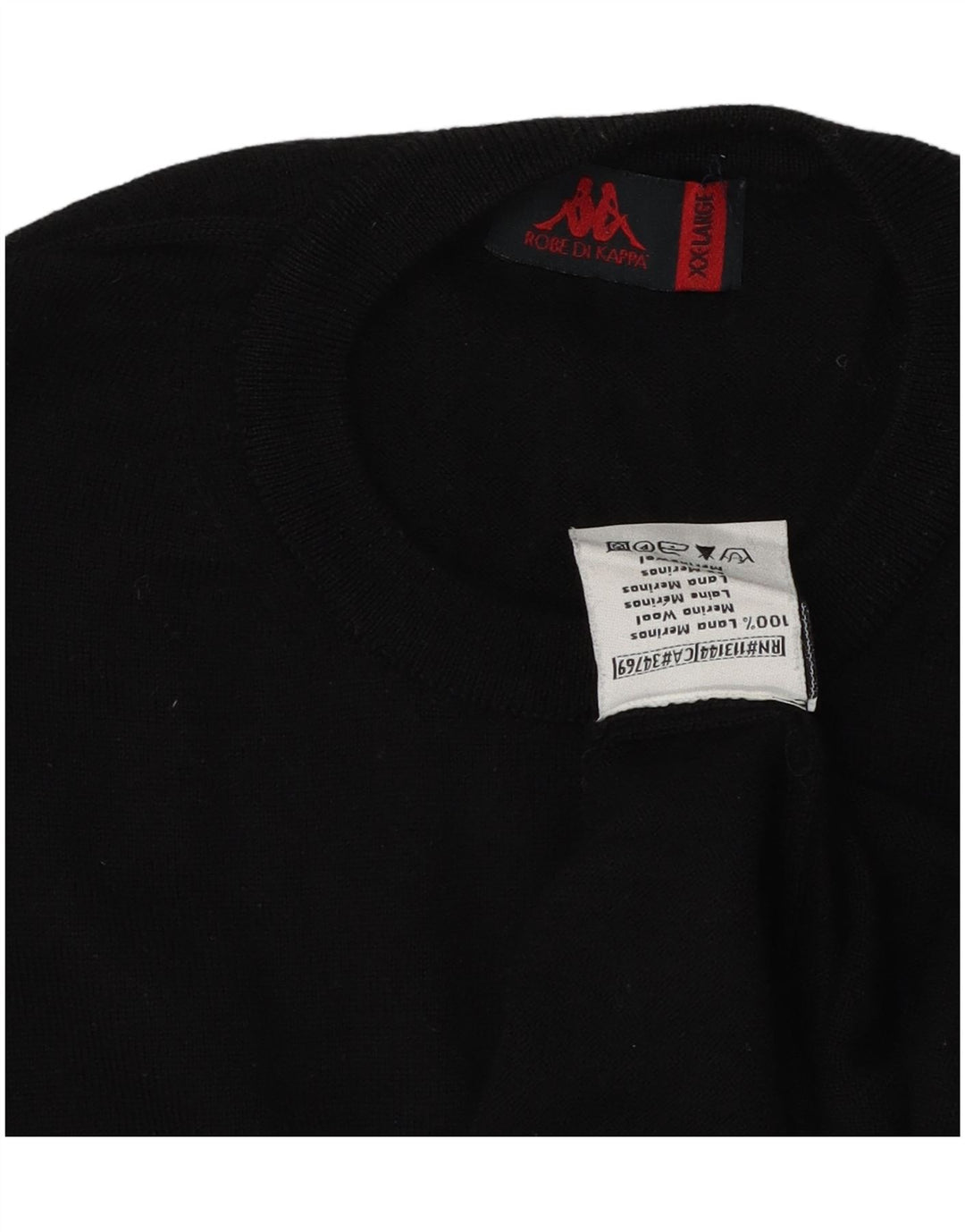 Kappa Herre Crew Neck Jumper Sweater 2XL Sort Merinould