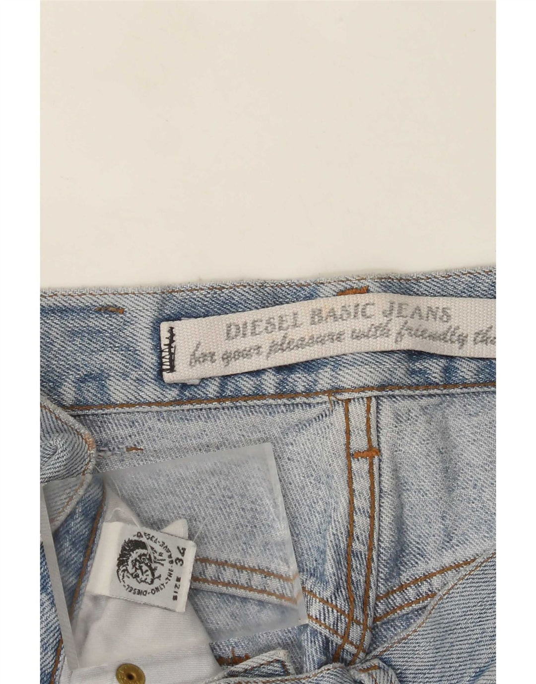 Diesel Herre Denim Shorts W34 Stor Blå Bomuld