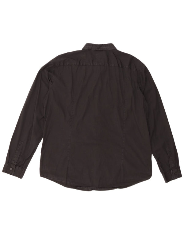 HUGO BOSS Herre Slim Fit skjorte 2XL sort bomuld