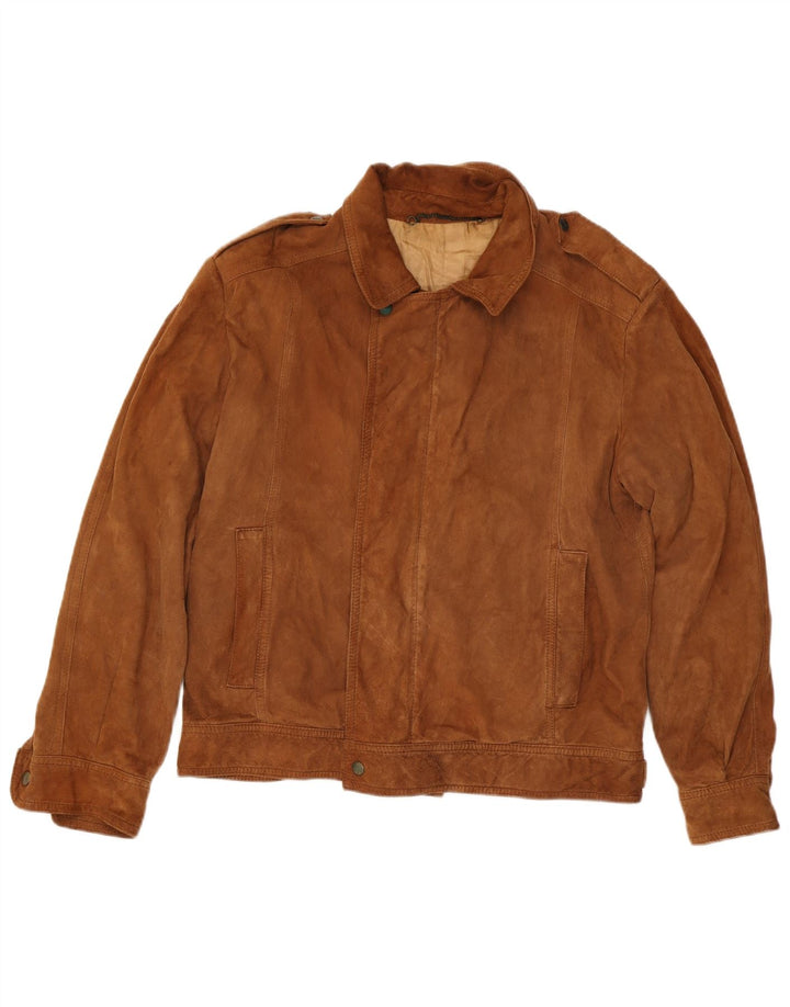 Vintage Herre Military Ruskind Bomber Jacket IT 52 XL Brun
