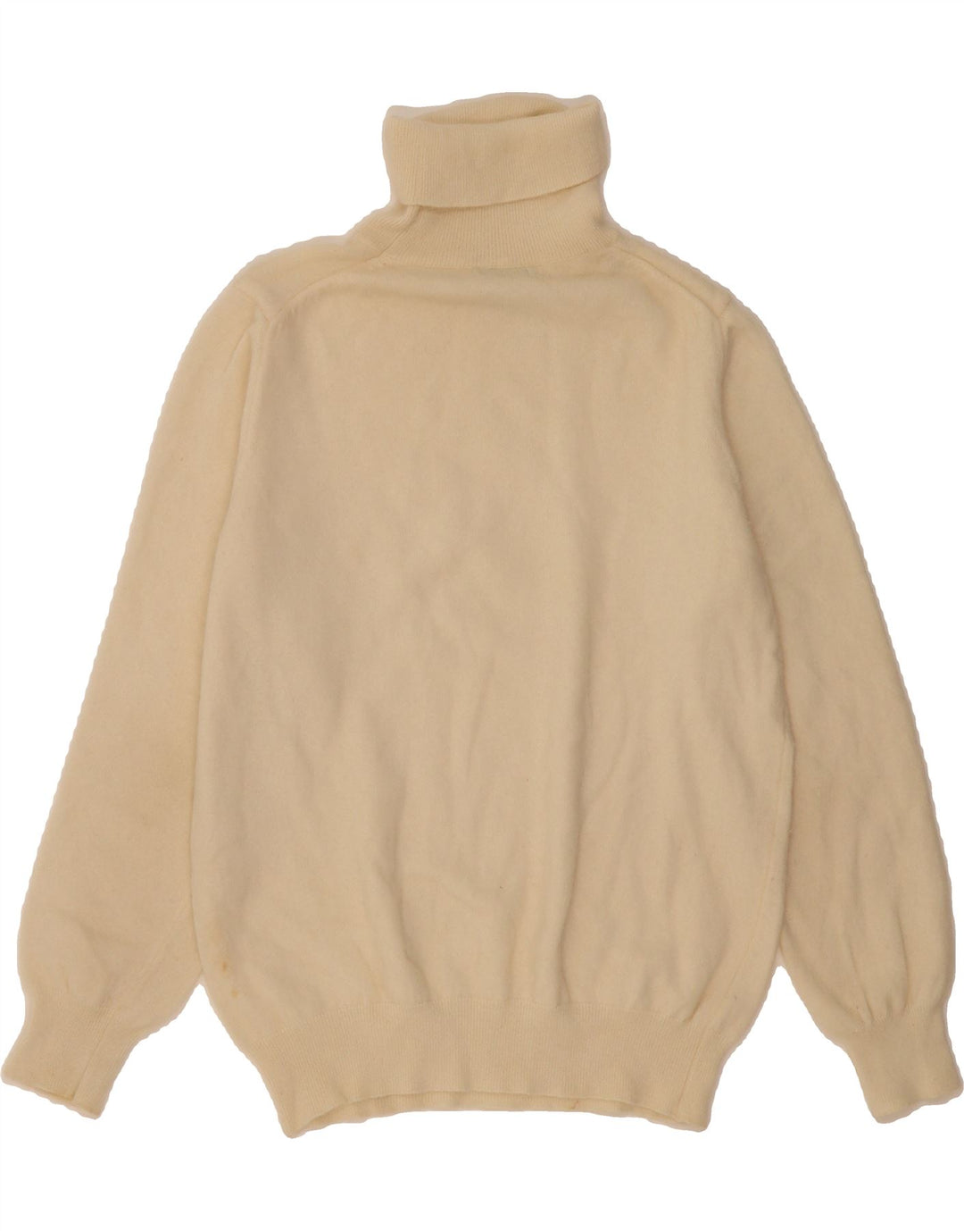 BENETTON Womens Roll Neck Jumper Sweater UK 14 Medium Off White Vintage Benetton and Second-Hand Benetton from Messina Hembry 