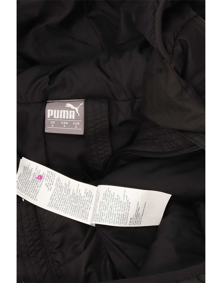 Puma Herre Grafisk Hættetrøje Polstret Jakke UK 36 Small Sort Polyester