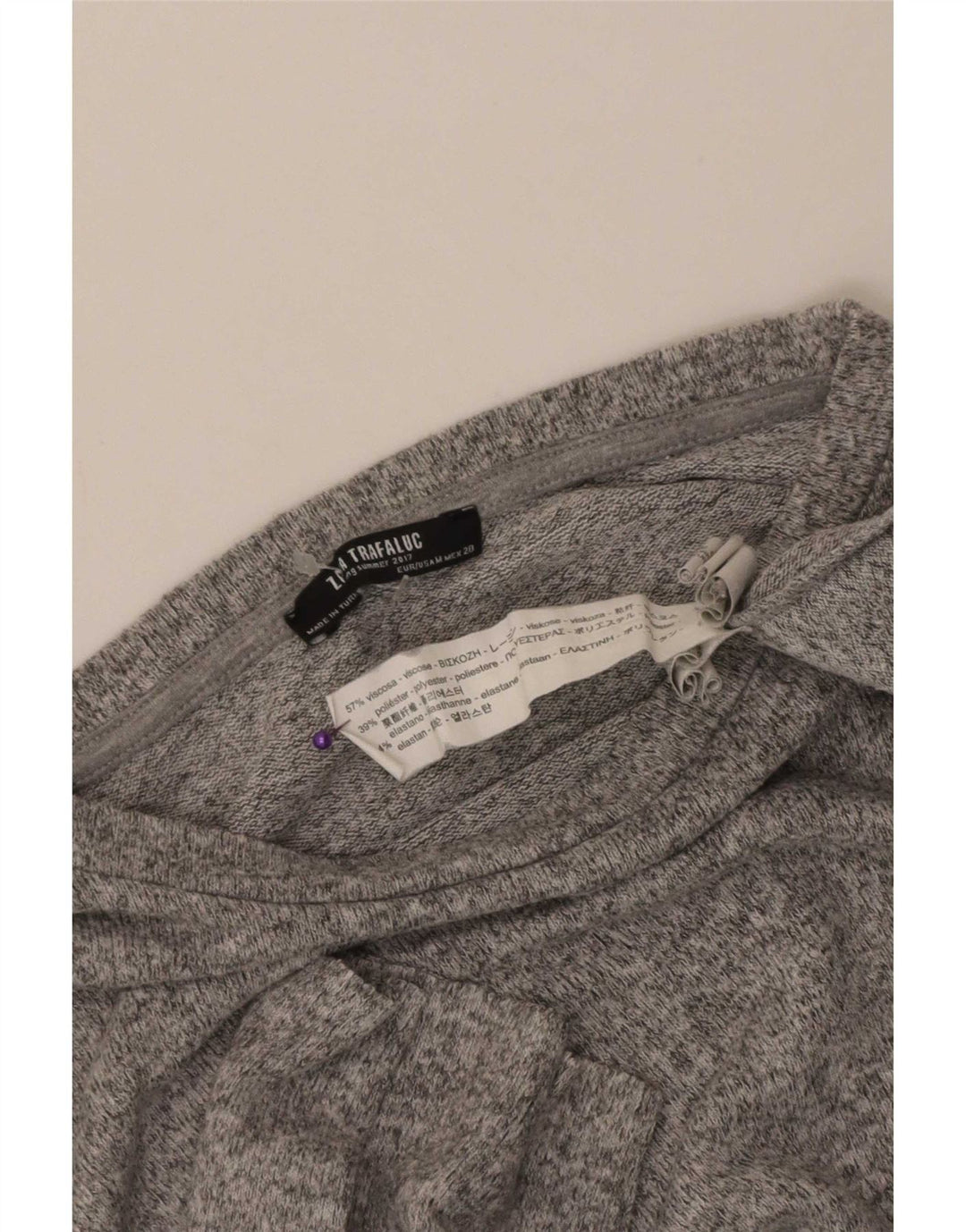 Zara Dame Trafaluc Oversized Top 3/4 ærmer UK 14 Medium Grå Flecked