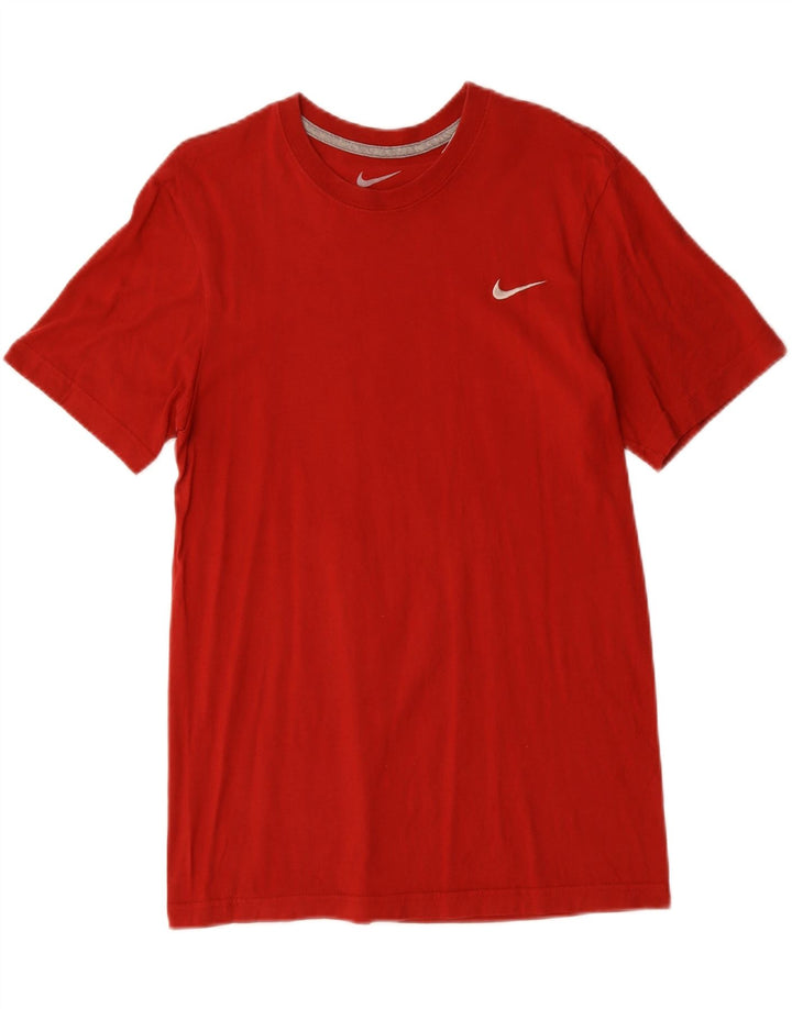 NIKE Herre Coupe Standard Standard Fit T-Shirt Top Lille Rød Bomuld