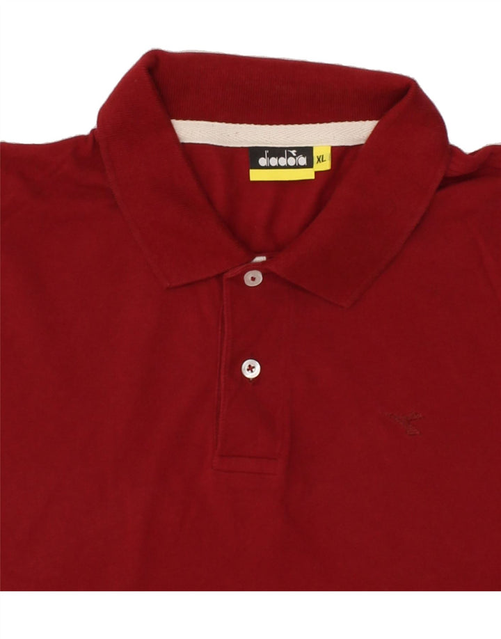 DIADORA Mens Polo Shirt XL Red Vintage Diadora and Second-Hand Diadora from Messina Hembry 