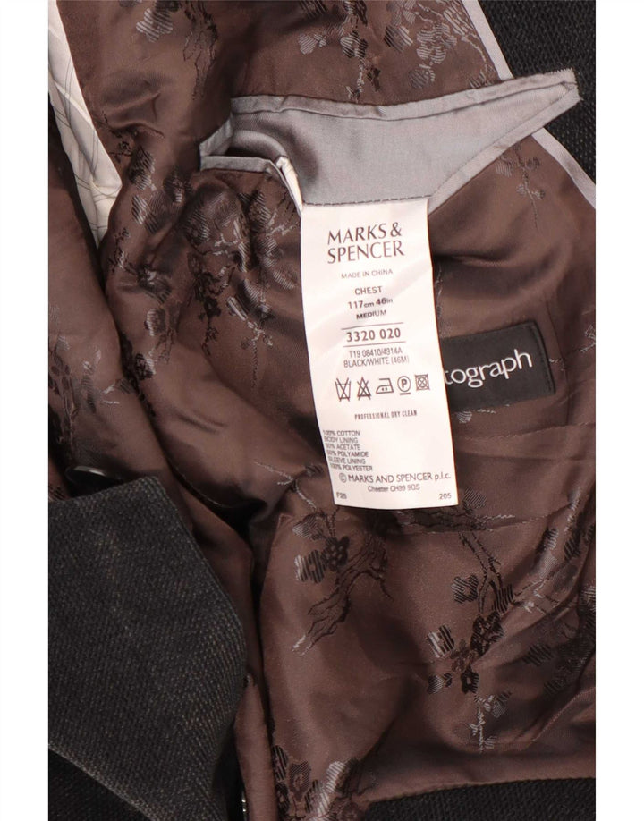Marks & Spencer Herre Autograph 2-knaps blazerjakke UK 46 XL Grå Bomuld