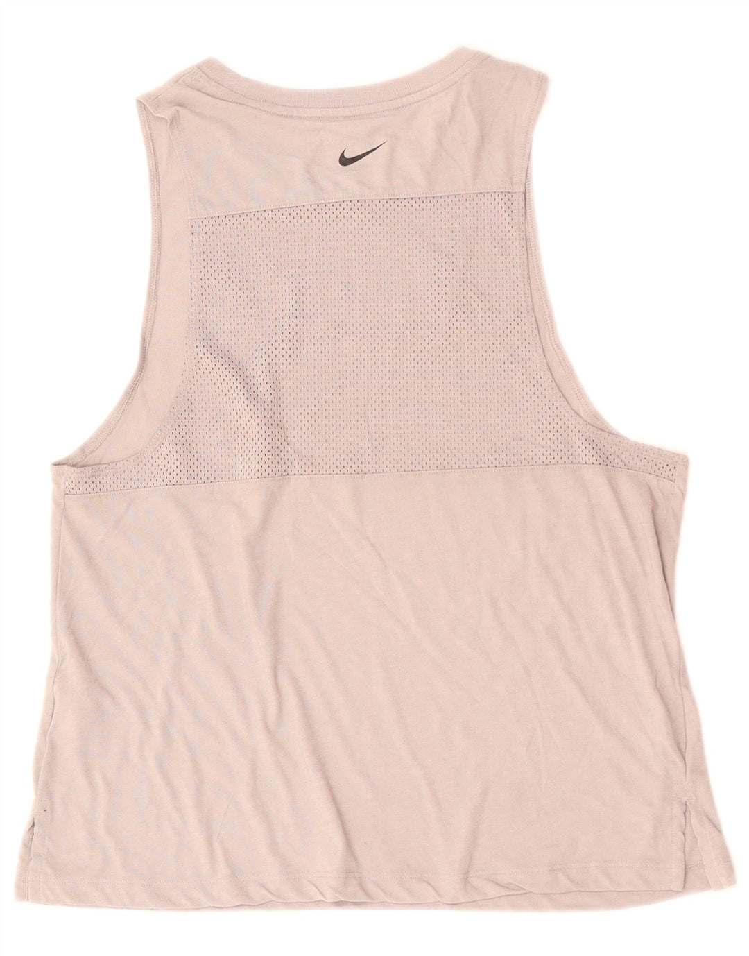 NIKE Dame Dri Fit Grafisk Vest Top UK 14 Medium Grey Bomuld
