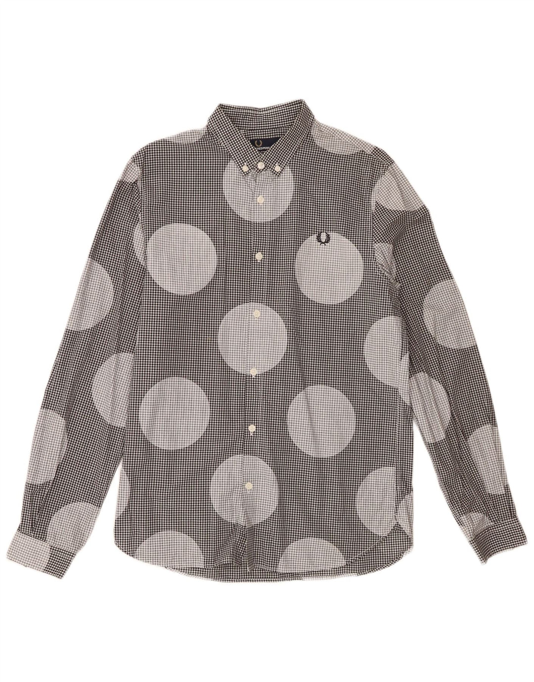 Fred Perry Herreskjorte Medium Sort Polka Dot Bomuld