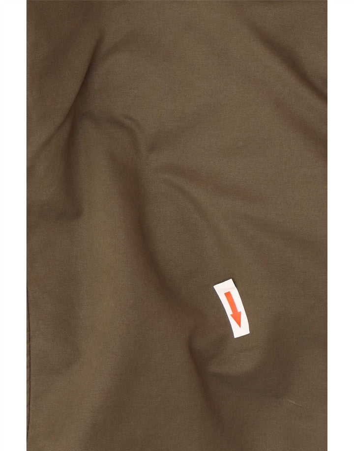 Zara Dame Hætte Oversized Parka Jacket UK 10 Small Khaki Polyester