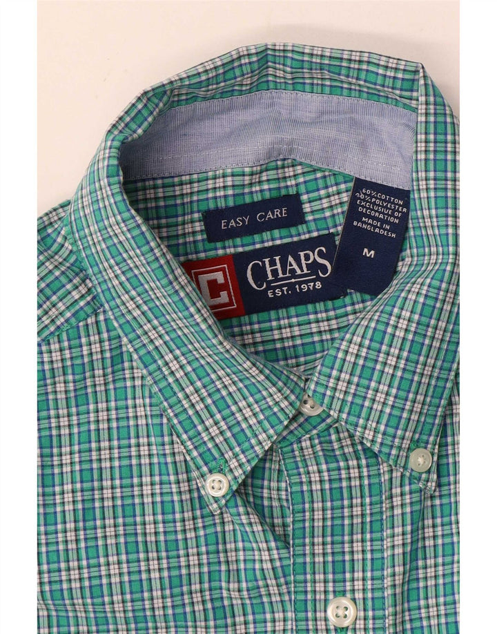 Chaps Kortærmet Herreskjorte Medium Grøn Gingham Bomuld