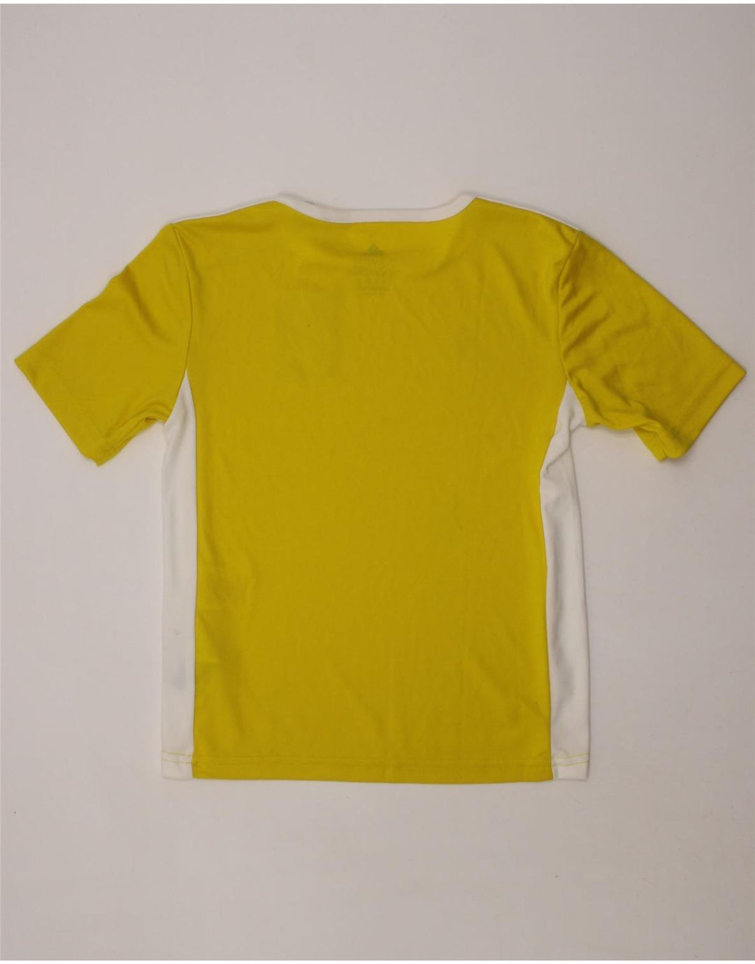 ADIDAS Boys Graphic T-Shirt Top 7-8 Years Yellow Colourblock Polyester Vintage Adidas and Second-Hand Adidas from Messina Hembry 