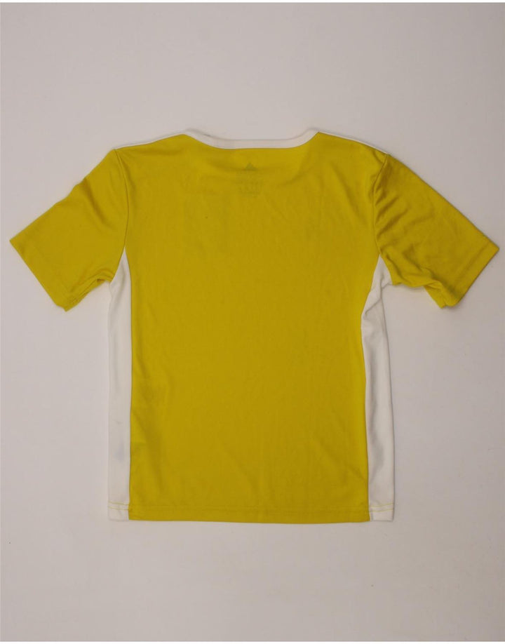 ADIDAS Boys Graphic T-Shirt Top 7-8 Years Yellow Colourblock Polyester Vintage Adidas and Second-Hand Adidas from Messina Hembry 