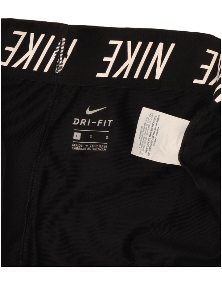 Nike Dame Dri Fit Sport Shorts UK 14 Large Black Polyester
