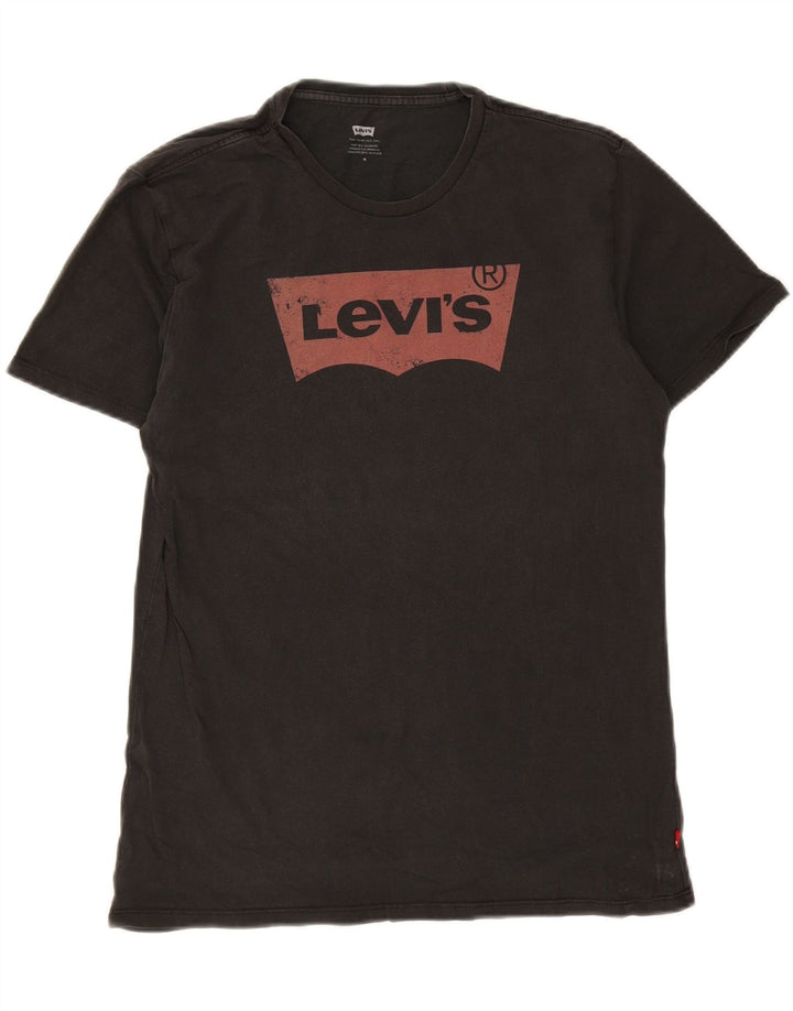LEVI'S Mens Graphic T-Shirt Top Medium Black Vintage Levi's and Second-Hand Levi's from Messina Hembry 