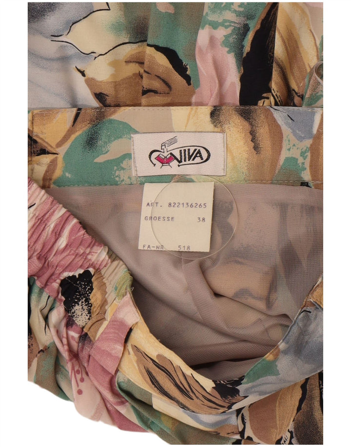 Vintage kvinders højtaljede A-linje nederdel EU 38 Medium W27 Flerfarvet