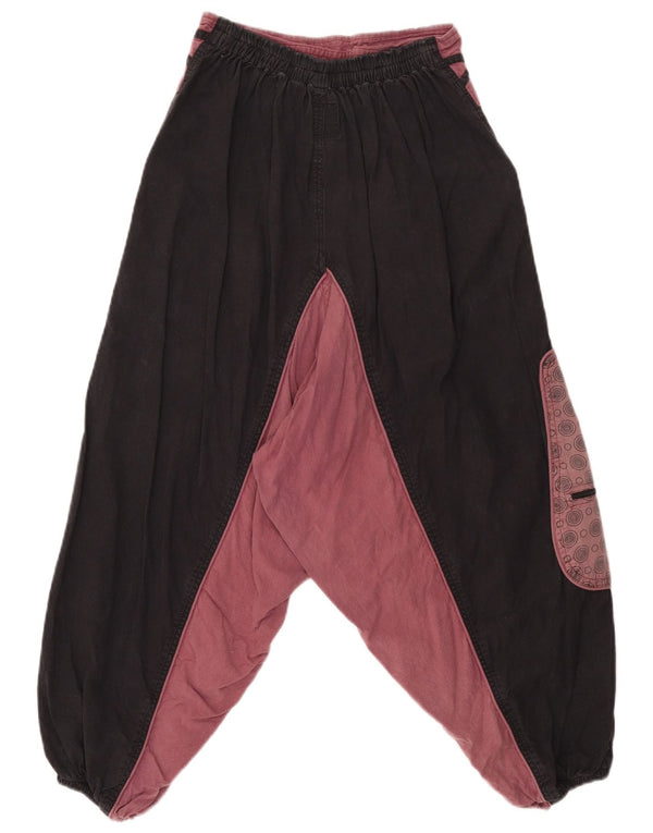Guru Womens Joggers Harem Trousers Medium W28 L23 Black Colourblock Cotton