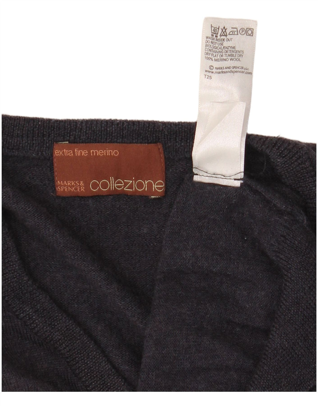 Marks & Spencer Herrevest Tank Top XL Marineblå Merinould